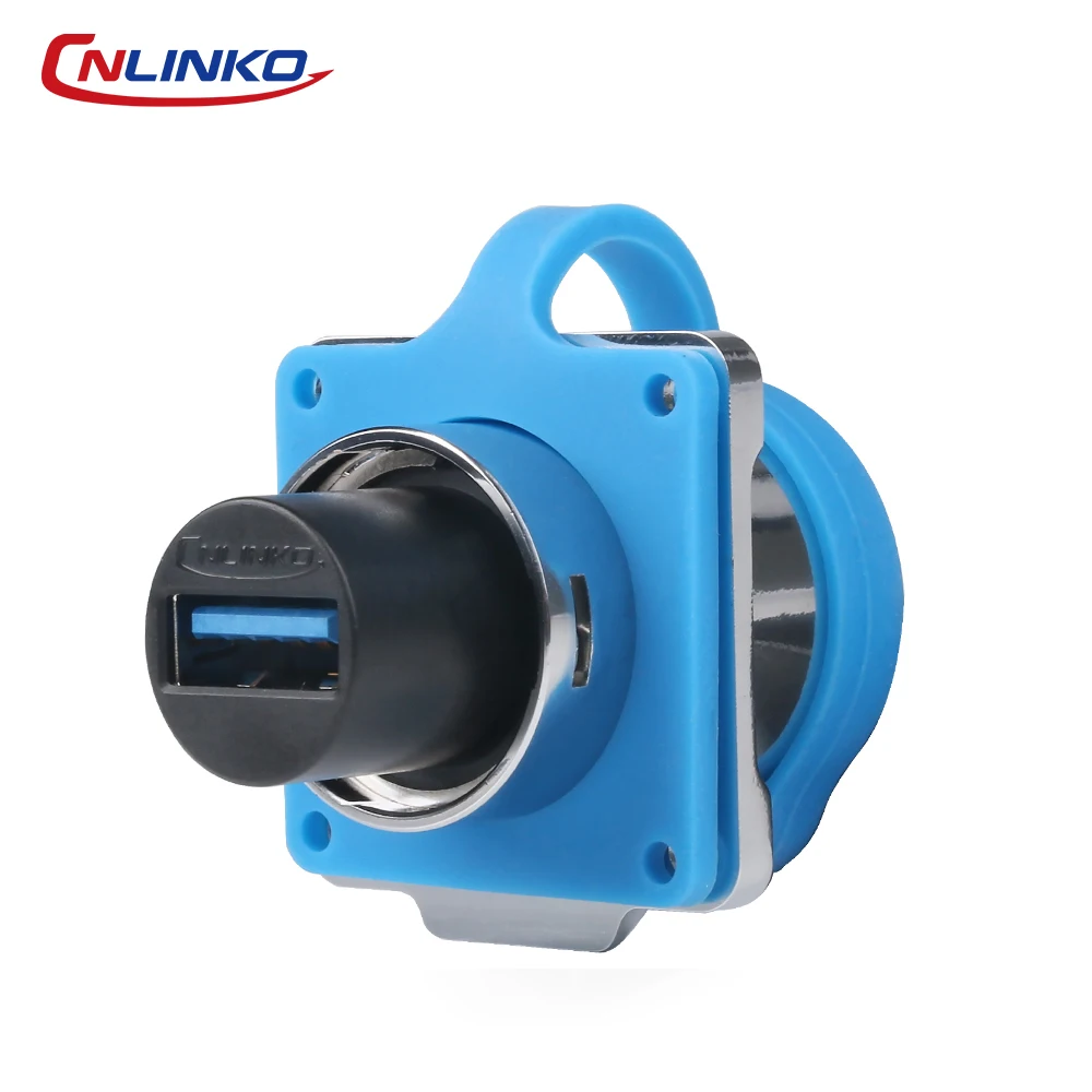 CNLINKO M24 USB 3.0 Panel Mount Socket IP68 Waterproof 5Gbps Female Metal Connector for Industrial Automation & Outdoor Use