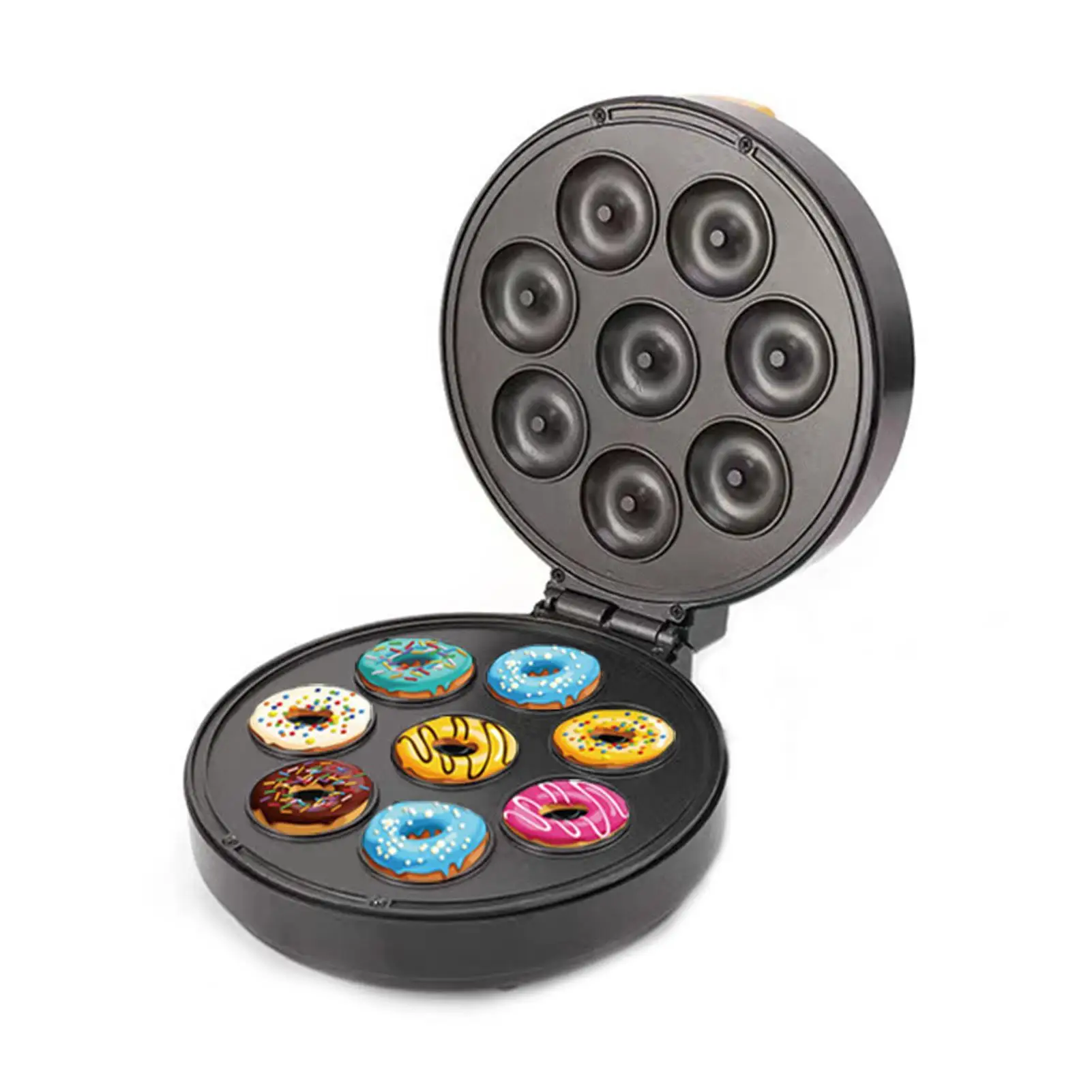 ماكينة صنع الدونات الصغيرة سطح غير لاصق سهل التنظيف 8 دونات قابس أمريكي 110 فولت لأجهزة المطبخ #6