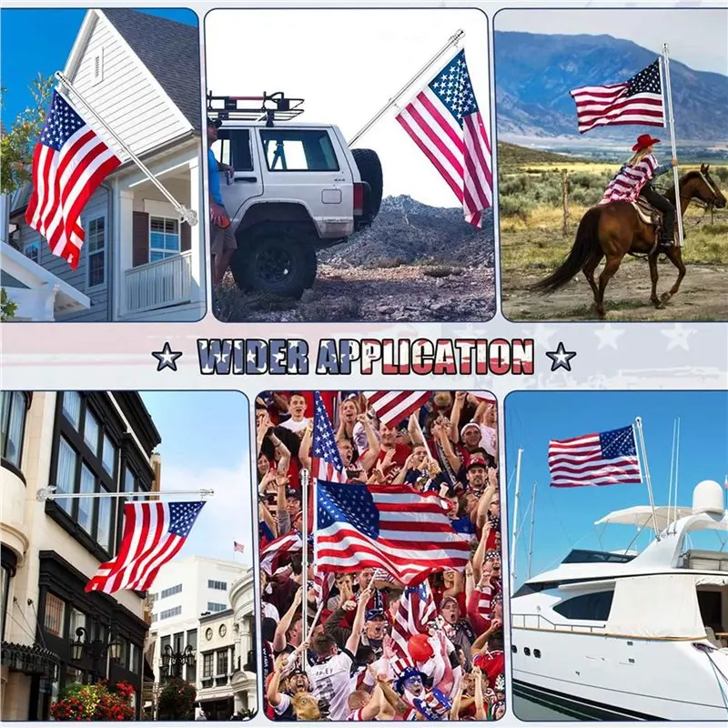B97A-2X Flag Pole For House,6 FT Stainless Steel Spinning,Flag Pole Kit, 1In Rustproof Porch Flagpole For Outdoor Sport