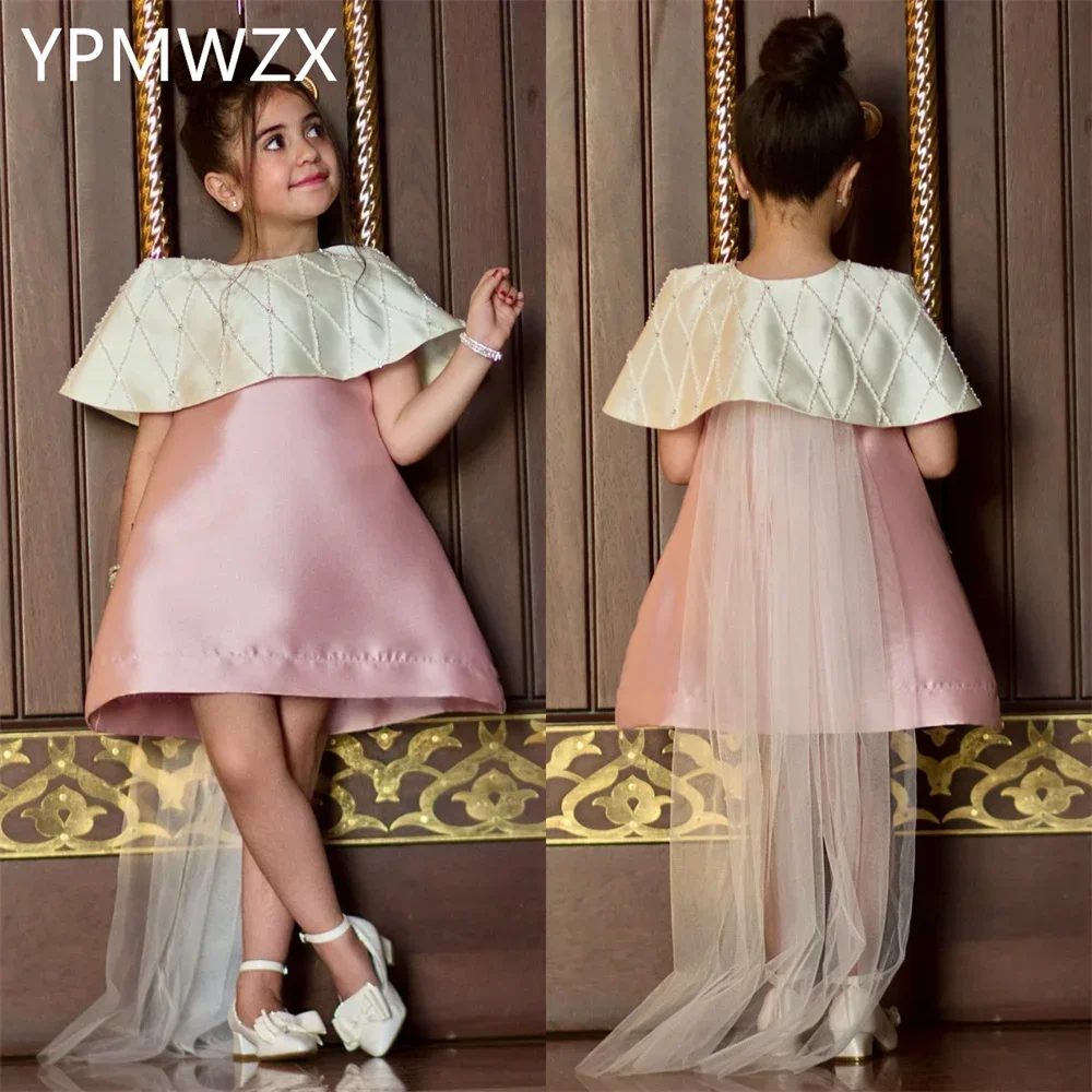 

Customized Prom Gown Formal Evening Dress YPMWZX Jewel A-line Mini Length Skirts Flower Girl Dresses Women Party Occasion