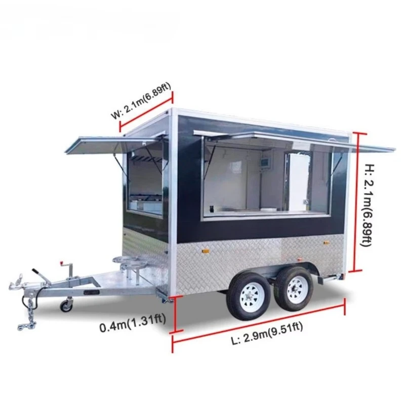 Mobile Food Trailer Coffee Lemonade Drink Food Trailer Concession Ice Cream Pizza Truck Catering Outdoor Food Truck Customized