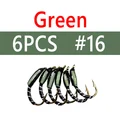 6 piezas, talla 16, verde