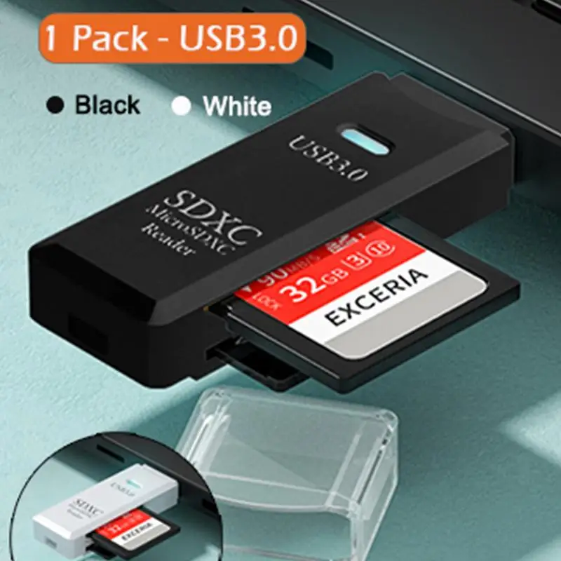 2in 1 Card Reader USB 3.0 MicroSDT Card Memory Reader High Speed Multi-card Writer Flash Drive Laptop Accessories