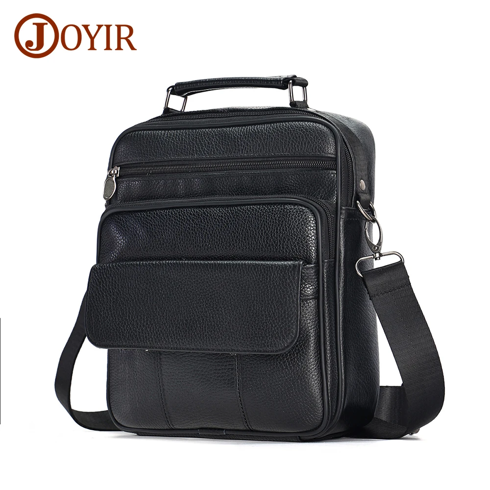 JOYIR-Bolso cruzado Retro de cuero para hombre, bandolera informal de alta calidad con cremallera, Satchel