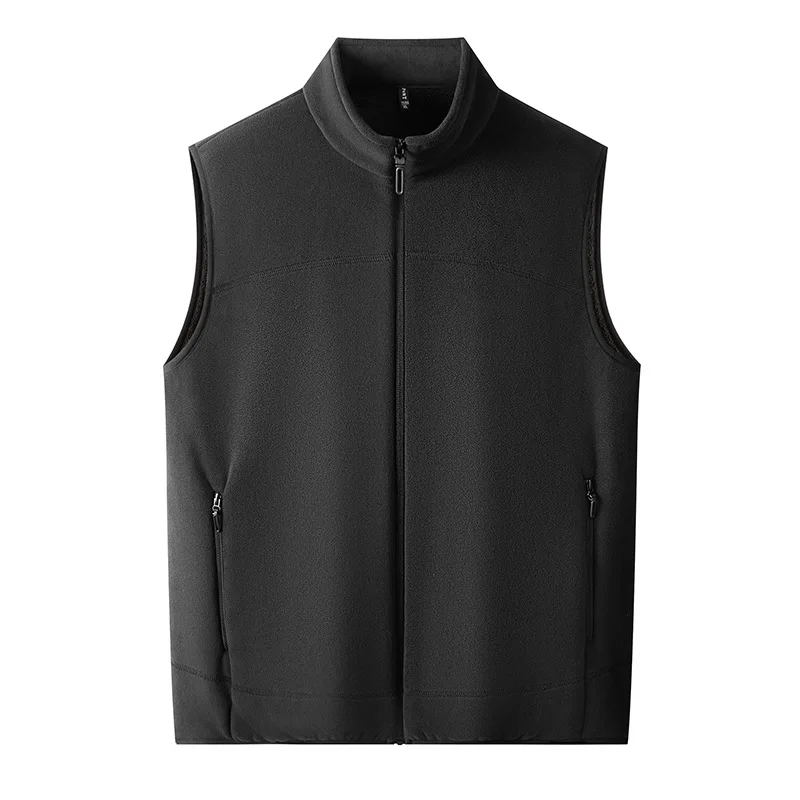 

2025 Autumn Winter New Fashion Men's Stand Collar Sleeveless Solid Color Zipper Casual Trendy Simple Basic Vests Male Clothes