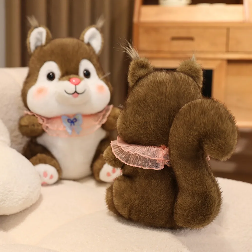 

Bow Knot Plush Squirrel Doll Cute Cartoon Squirrel Plush Toy Soft Animal Squirrel Plush Doll Kids Birthday Christmas