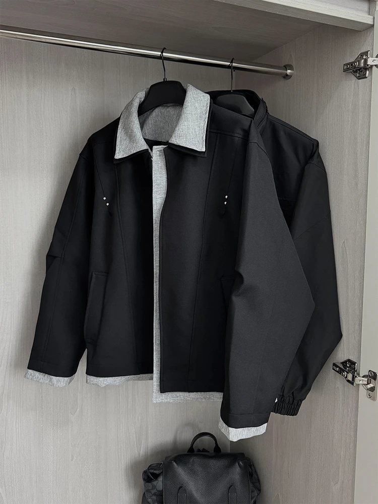 

Cleanfit American Sle Men's ort Jaet Double Layer Collar Autumn High Sensation Casual Loose Fit Warmth Outerwear