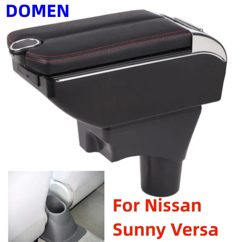 

New For Nissan Sunny Versa Double open armrest box original factory dedicated central armrest box modification parts USBCharging