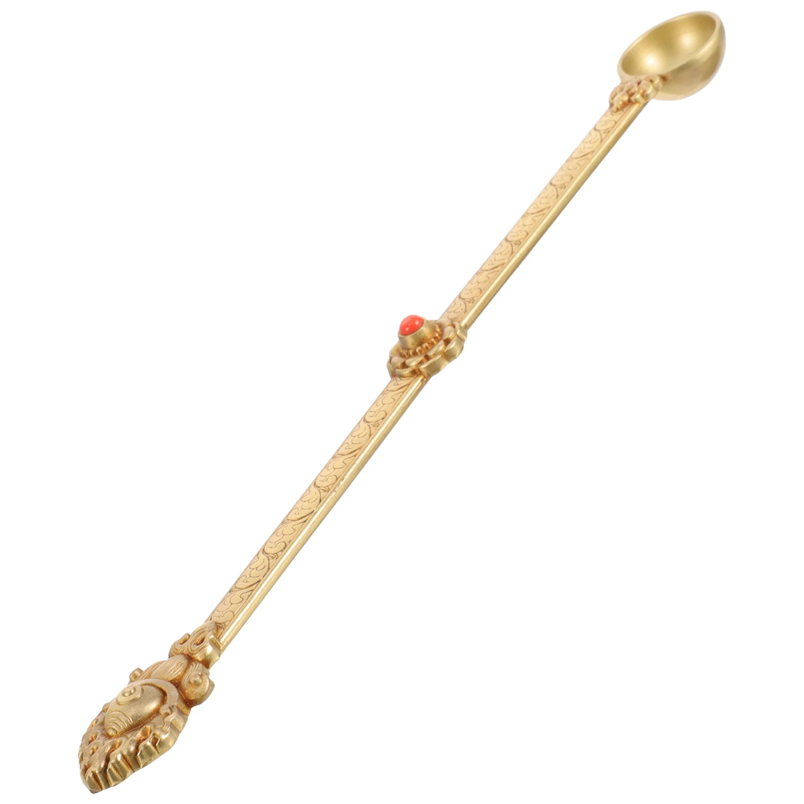 

Brass Buddha Spoon Handcrafted Brass Ghee Spoon for Rituals Offering Ash Religious Decor Religious Decor