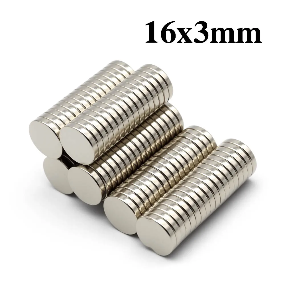 

16x3mm Super Powerful Round Magnet Neodymium Magnet NdfeB N35 Strong Permanent Magnetic imanes Refrigerator Magnet
