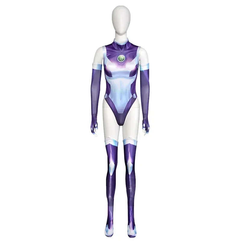 Costume de cosplay Starfire Koriand'r pour femmes, costume de batterie Zentai, olympiques de fête d'Halloween, combinaison de héros Smile Titans, adolescents Aldu