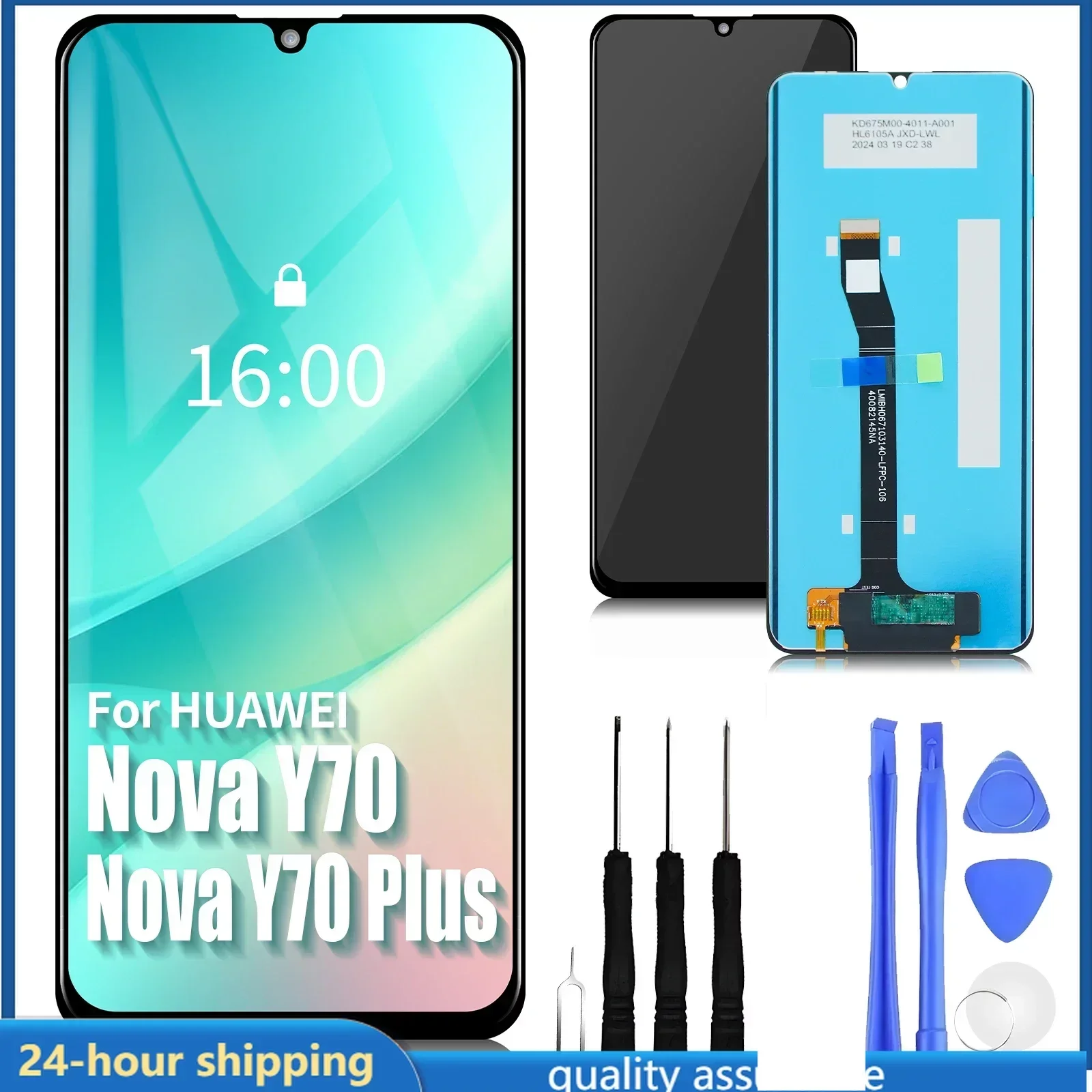 

6.75" Original For Huawei Nova Y70 LCD MGA-LX9 Display Screen Touch Digitizer Assembly For Nova Y70 Plus MGA-LX9N LCD