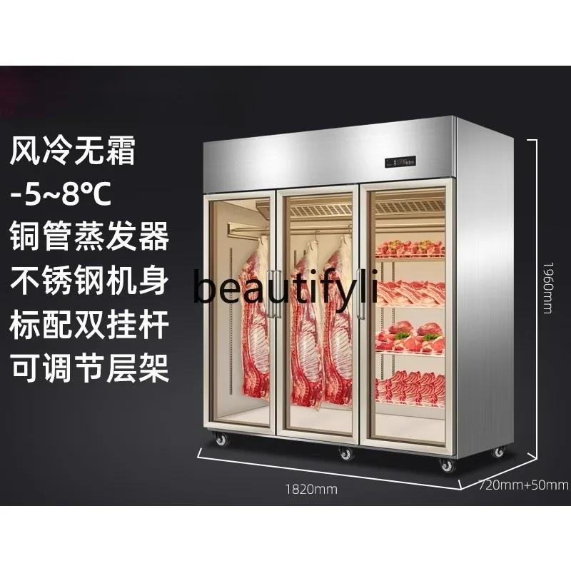 

Air-cooled meat hanging cabinet Commercial vertical frozen display cabinet Beef fresh meat display fresh-keeping cabinet
