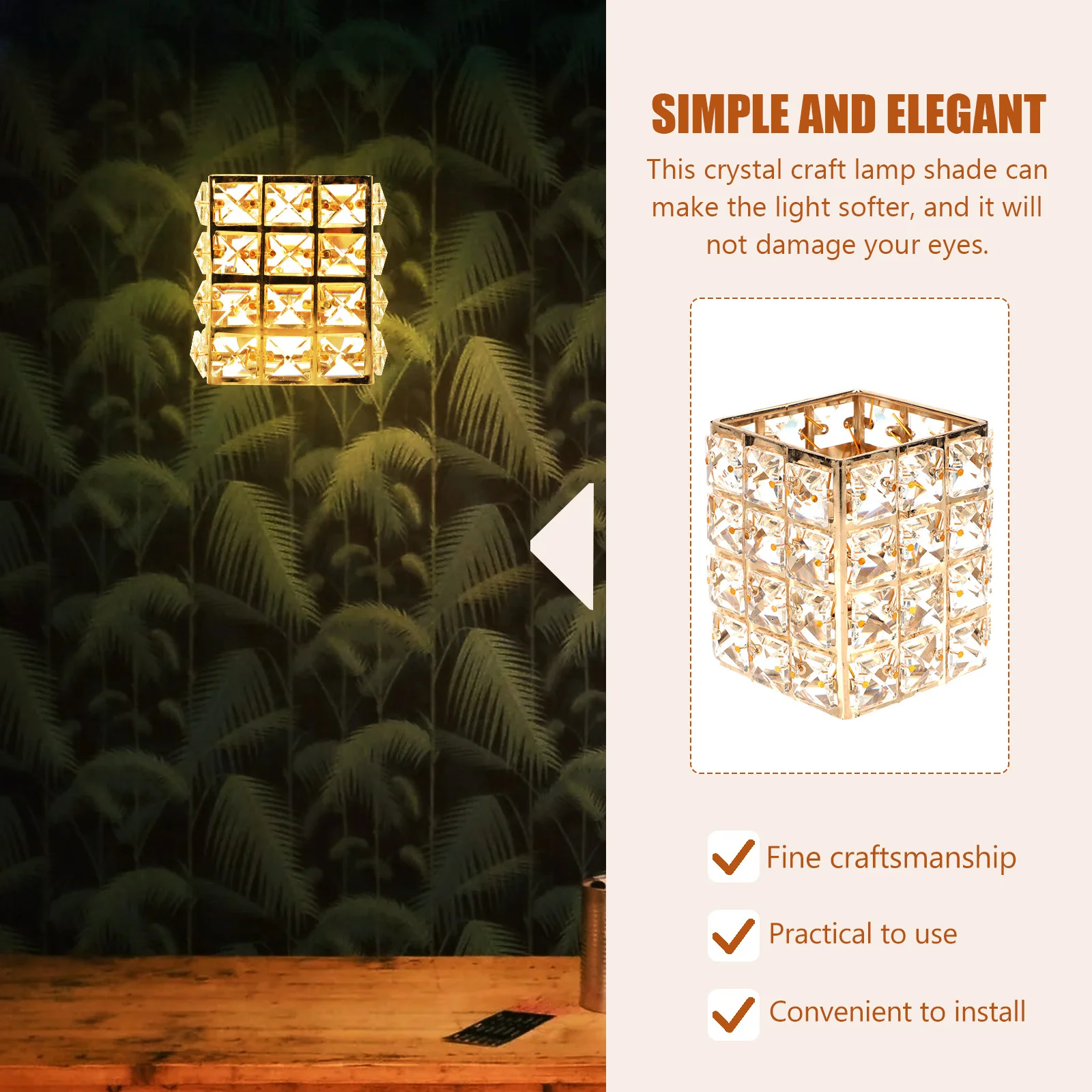 

Хрустальный потолочный светильник, абажур, бытовой стеклянный абажур, стильный внешний вид, мягкий свет, защита глаз, домашний магазин, отель