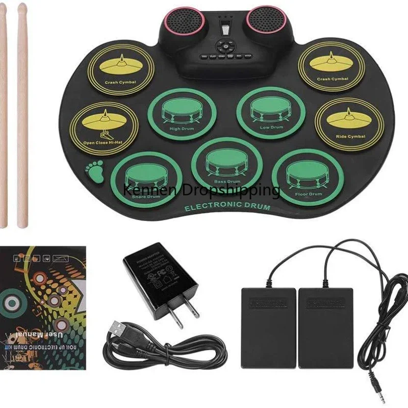 Percussion Electronic Drum Set Pad Installation Portable Electronic Drums Set Kit System Instrumentos Musicais Drums Instrument