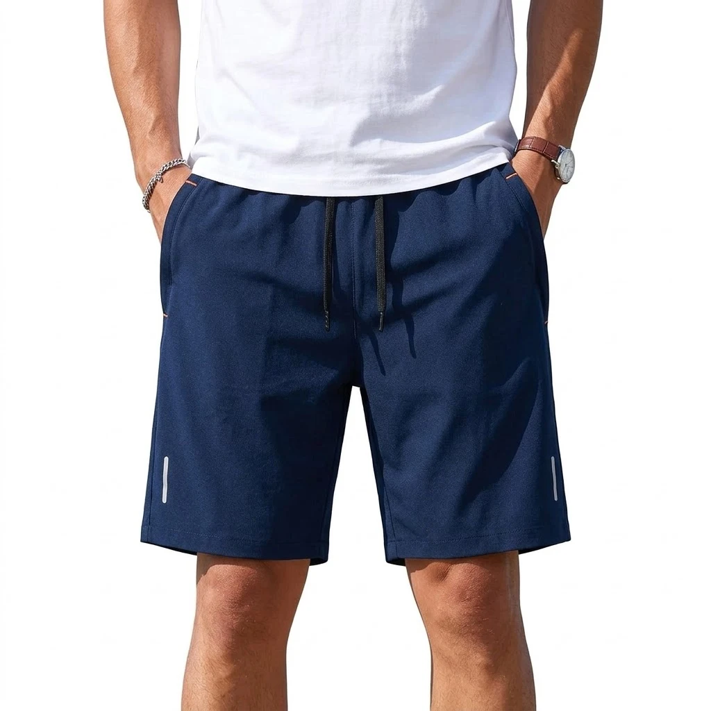 New Fashion Sports Shorts Men Elastic Waist Shorts Male Breathable Quick Dry Comfortable Men's Short Pants Men Bottom Black XXXL