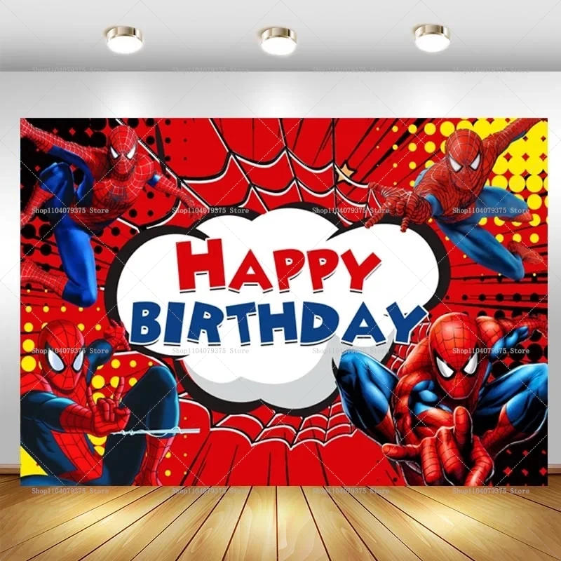 Fondo De Fotografia De Spiderman، Decoración De Cumpleaños Para Niños، Suministros Para Fiestas، Pancarta Para Baby Shower