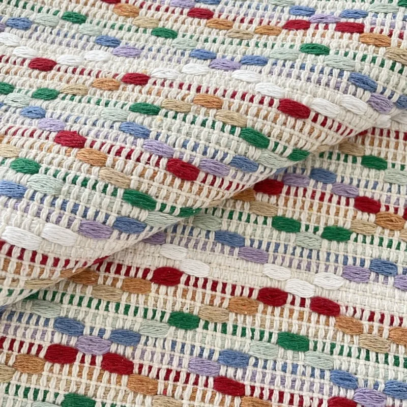 Colorful Cotton Linen Woven Tassel Throw Pillow Cover Decorative Soft Handmade Sofa Living Room Bedroom Backrest DIY Sewing