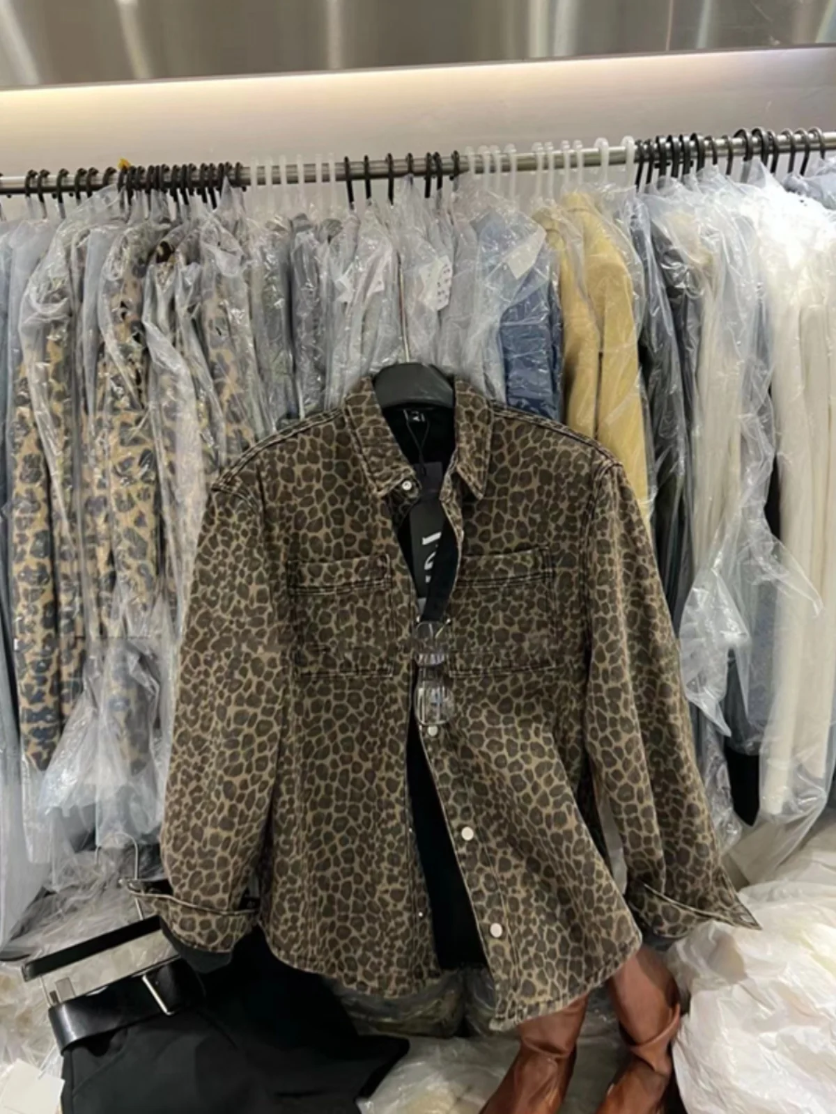 

Retro Hong Kong Sle Women's Denim Jaet with Fce Loose Fit Thi Casual Sle Fall Winter New Faion Open Cardigan