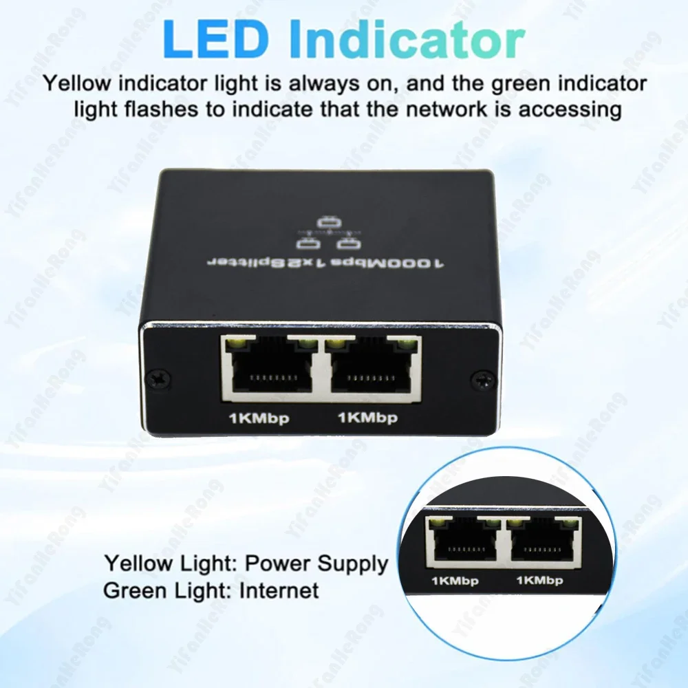 1000Mbps RJ45 Splitter 1 To 2/3/4 Adapter Network Splitter Cable Extender Gigabit LAN Connector for PC Laptop TV Router Switch