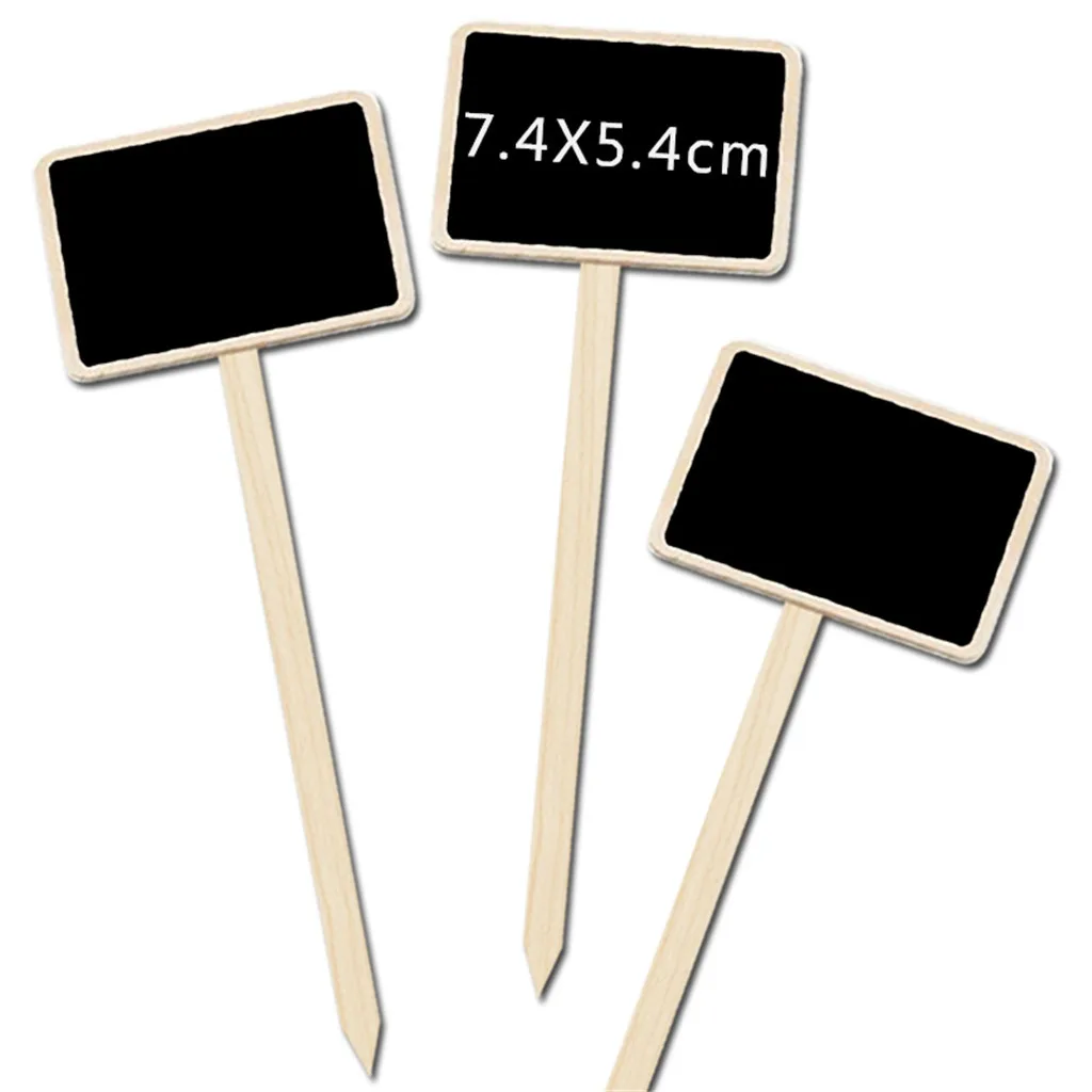 

10PCS Blackboard Set DIY Christmas Floral Decoration Message Board Wooden Craft Home Decor Insert Card Writing Tool