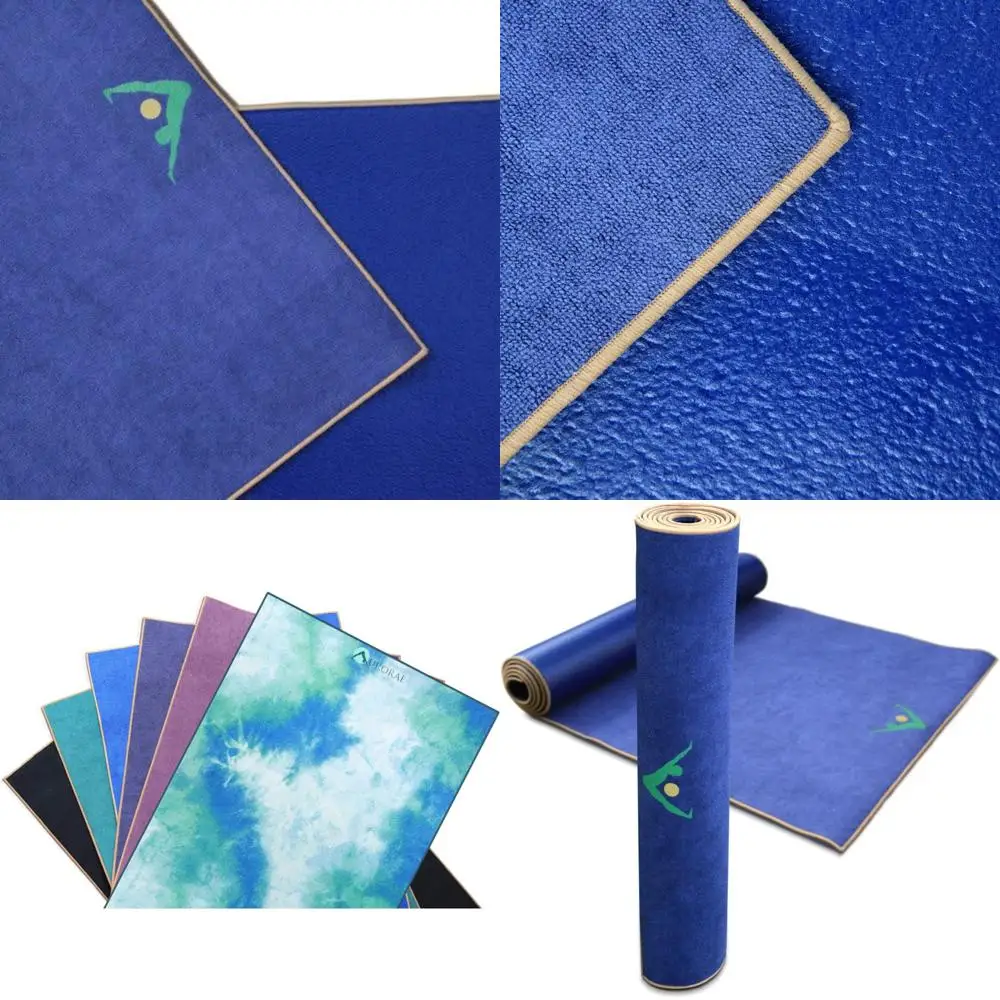 سجادة يوجا ساخنة 2 في 1 مع منشفة من الألياف الدقيقة غير قابلة للانزلاق - مقاومة للرائحة، حاصلة على براءة اختراع، قابلة للغسل في الغسالة لتعزيز الاستقرار والراحة