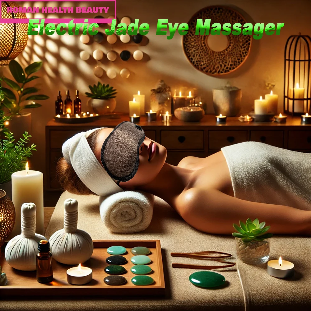 

Electric Jade Eye Massager with Tourmaline Heat Therapy relaxes eye muscles, relieves insomnia improved sleep Health Care Tool