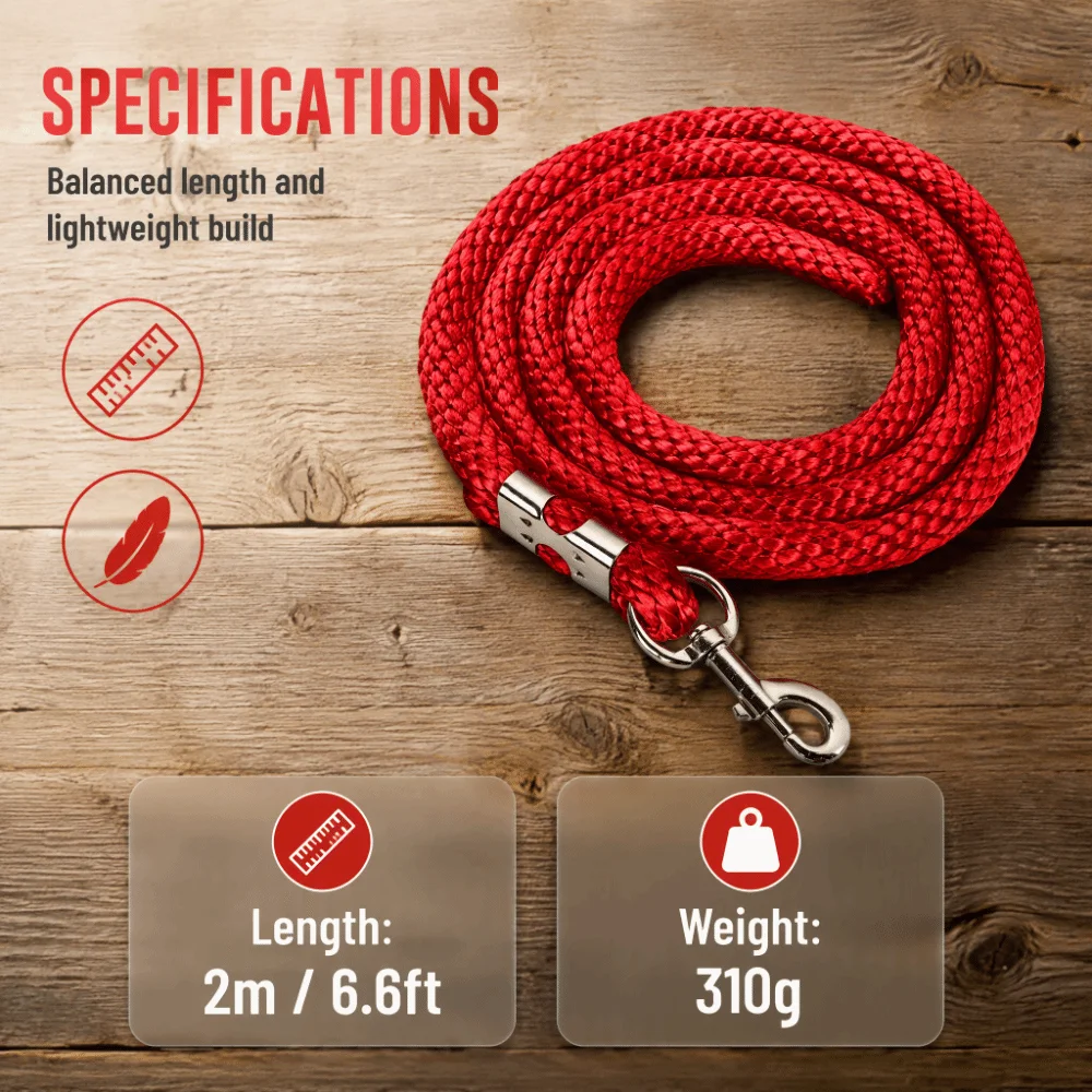 PP Horse Lunge Line High Tensile Thickened Rope Horse Lunge Rope 6.6ft Length Heavy Duty Horse Lunge Line With Snap Large Horses