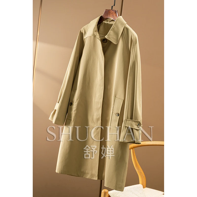 New Relaxed and Stylish, British Early Autumn + Jane Commuter Medium and Long Trench Coat Female 1Y71