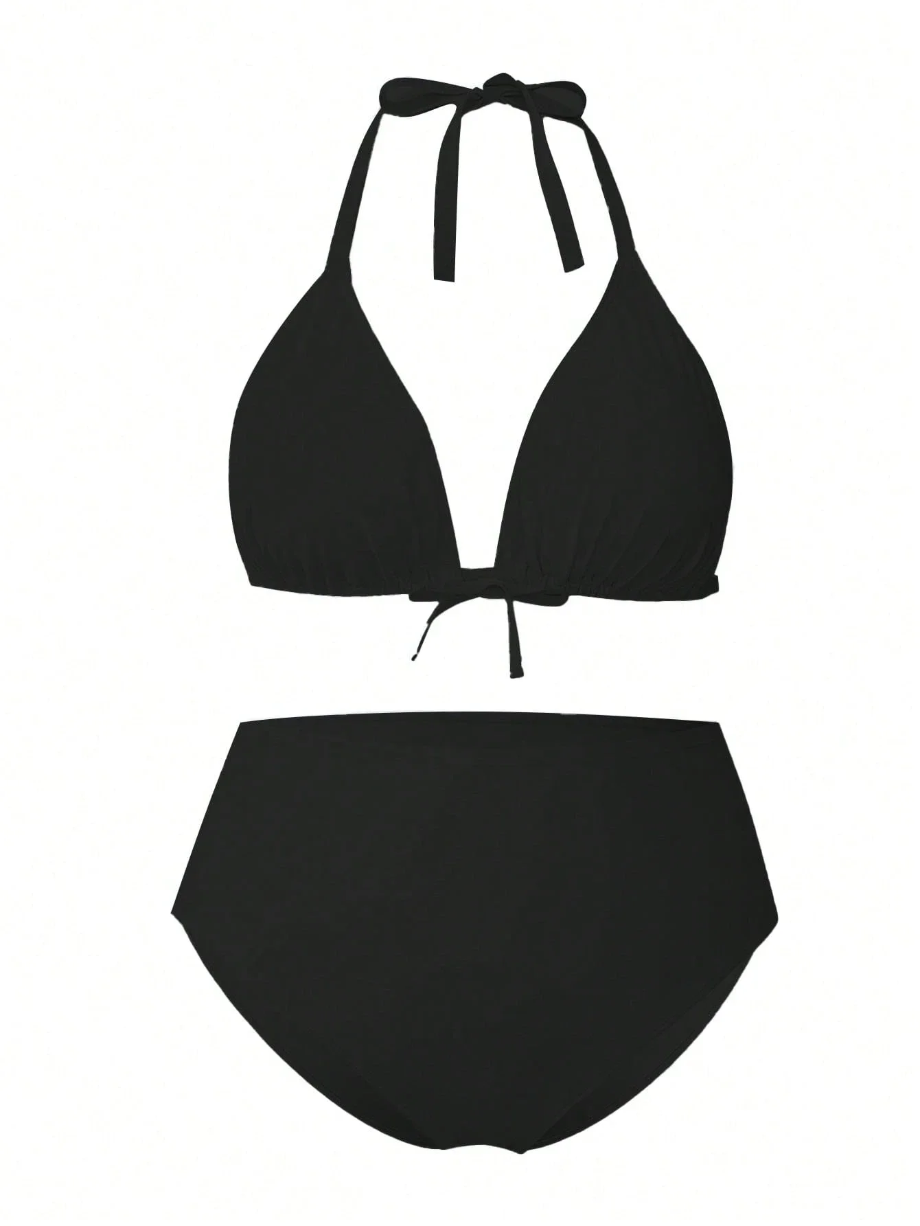

Plus Size Black Floral Sheer Cover-Up Bikini Set For Beach Vacation