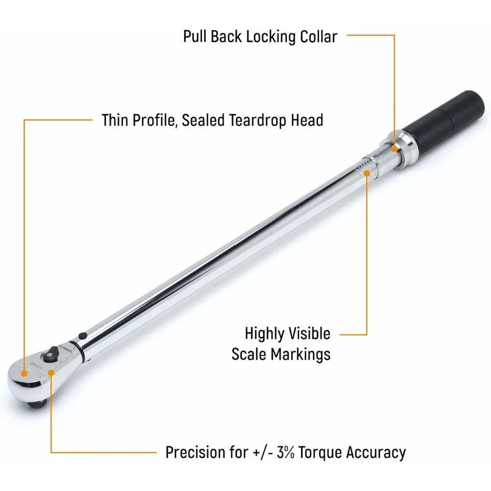 مفتاح عزم الدوران الدقيق بمحرك نصف بوصة، سعة 30-250 قدم #4