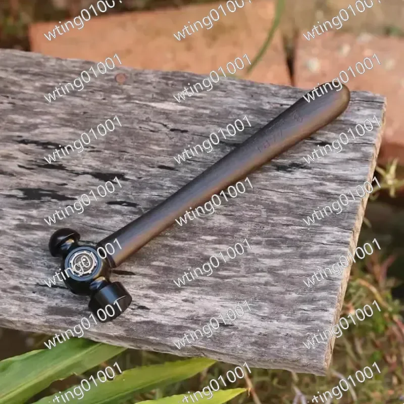 for High-end EDC Leather Craft Hammer with Ebony Handle Double-headed HRC 54 45 Steel Handmade Small Steel Hammer