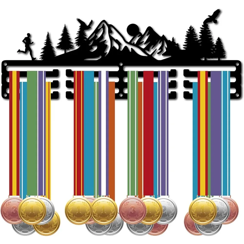 

Cross-Country Running Medal Hanger Display Sports Medal Holder Marathon Over 60+ Medals Award Iron Holder Rack Frame Wall