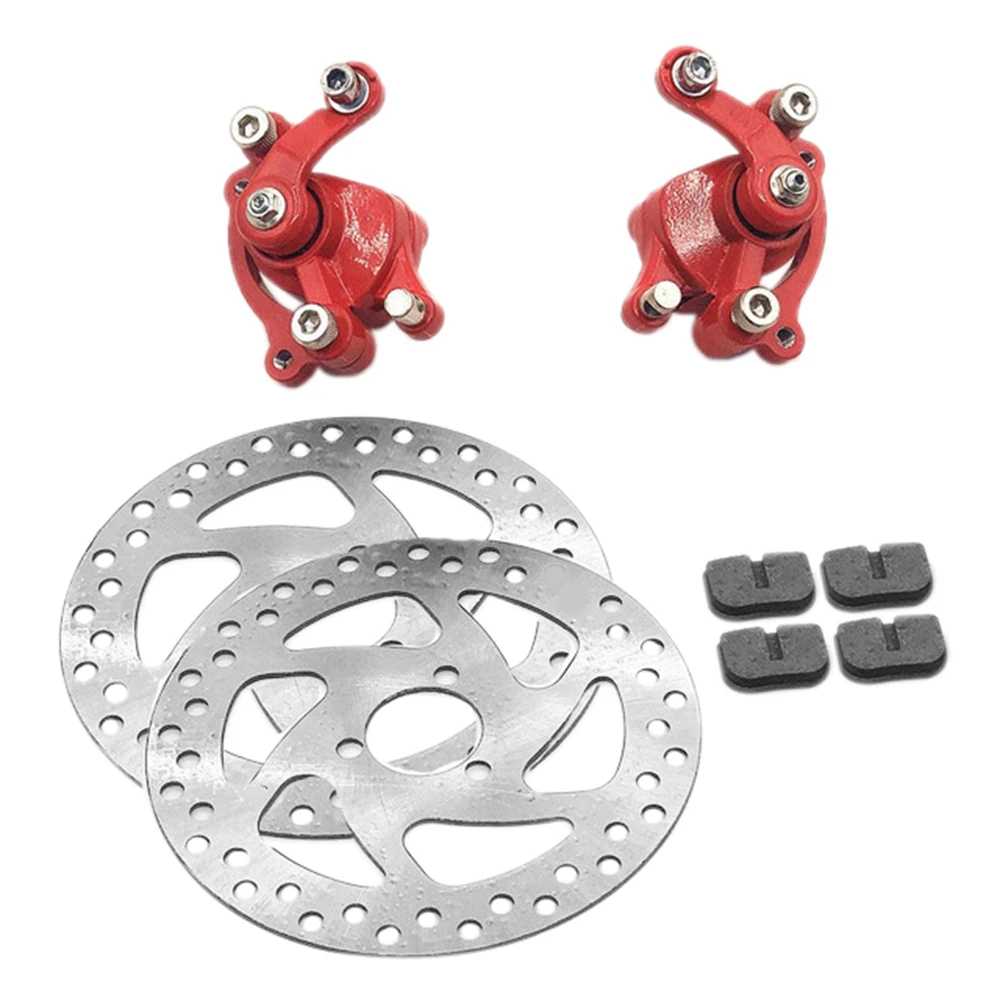 Motorcycle Brake Disc Caliper Kit Brake Pump with Brake Pad for 49CC 2-Stroke Mini Off-Road Vehicle Scooter ATV Red