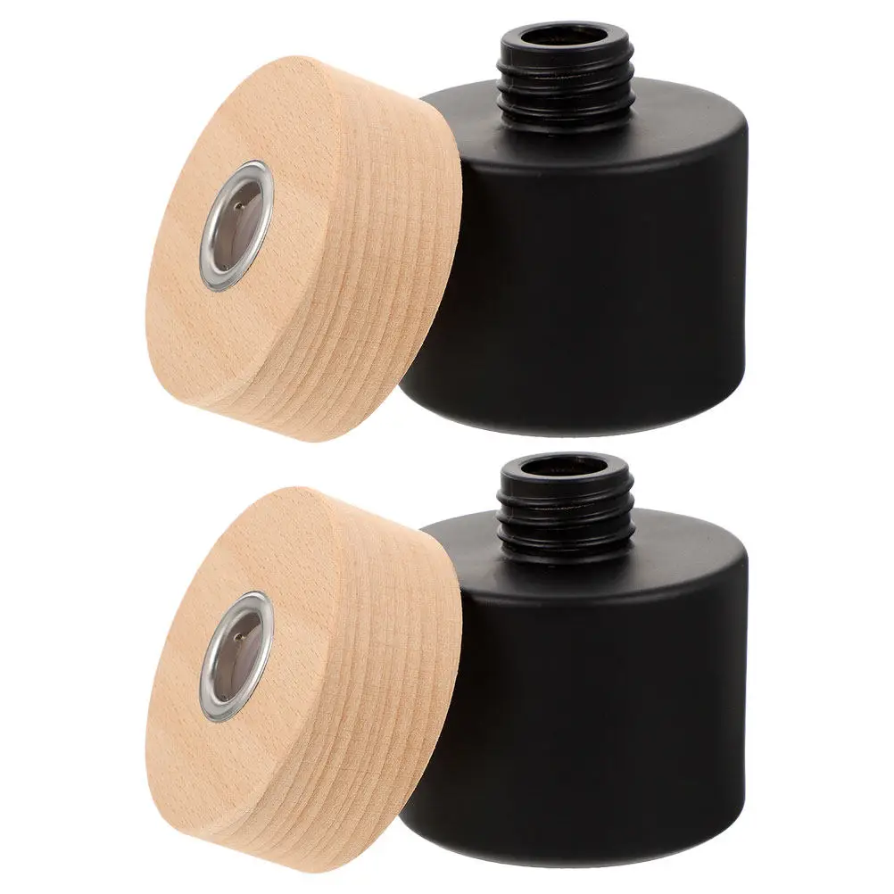 

2Pcs Cylindrical Screw Top Diffuser Bottles Refillable Essential Oil Diffuser for Living Room Bedroom Aroma Decoration