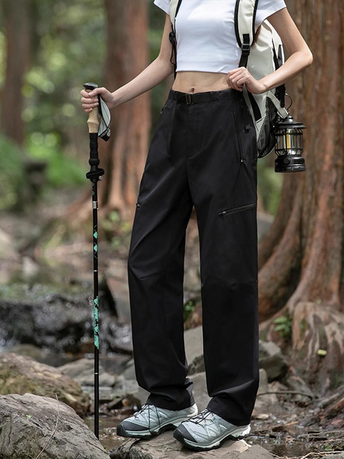 

Outdoor Windproof Waterproof Soft ell Workwear Trousers Loose Straight Leg Pants for Men And Women Climbing Hiking Casual P...