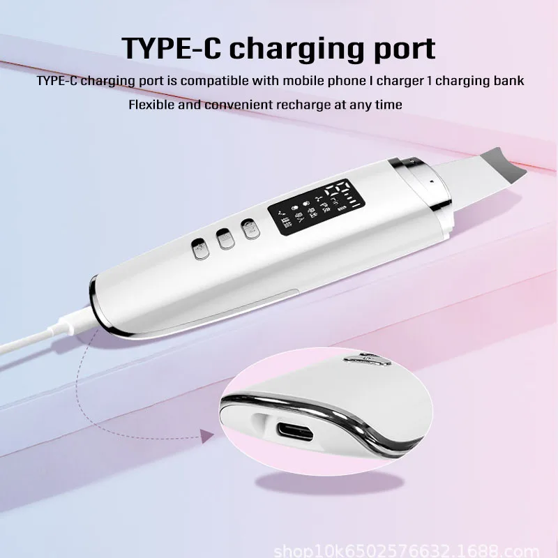 EMS بالموجات فوق الصوتية الجلد الغسيل الاهتزاز الوجه ملعقة مزيل الرؤوس السوداء مجرفة نظيفة التجويف تقشير الوجه رفع العناية بالبشرة #5