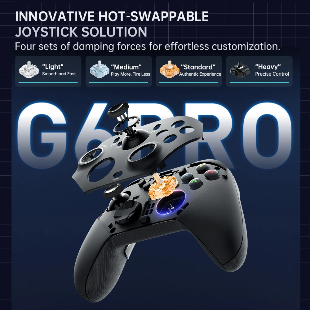 Picture 4: MACHENIKE G6Pro Tri Mode Gamepad Wireless Controller for Nintendo Switch 2 Hall Effect Joystick 1K 2KHz Polling Rate Controller