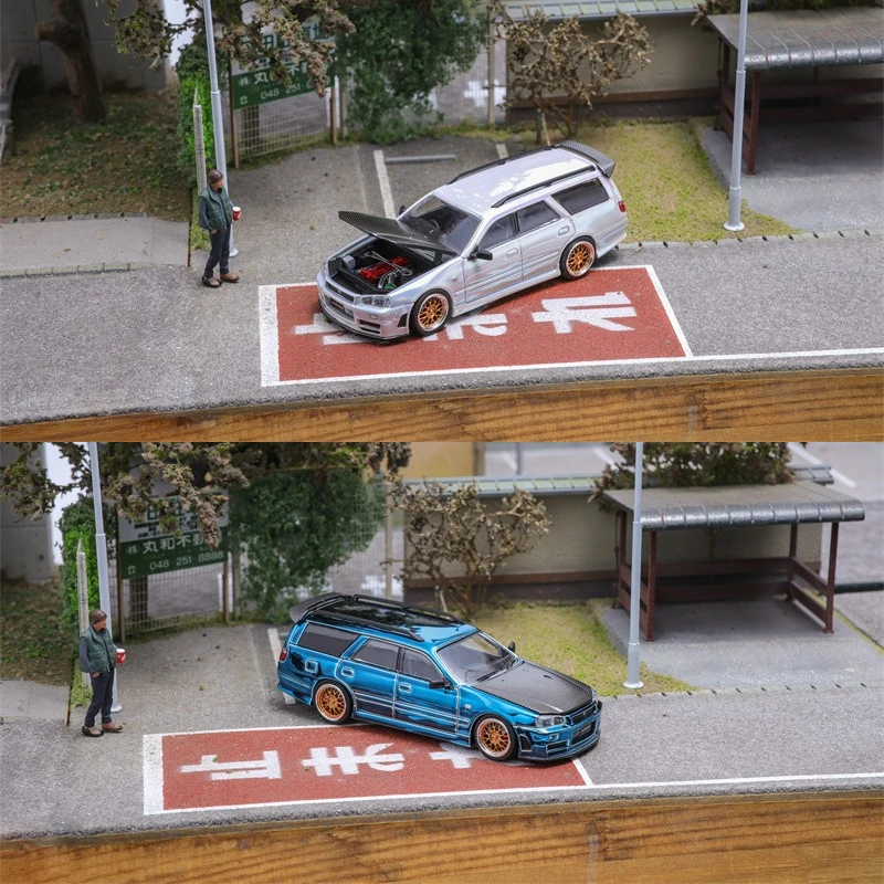 

Масштабирование 1:64 R34 Stagea WC34 260RS литая модель автомобиля