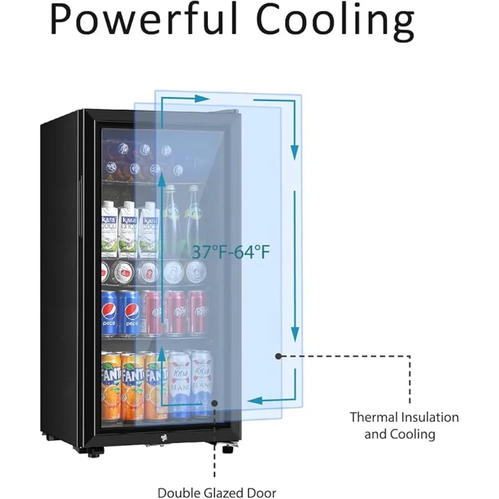 3.2 Cu. Ft Mini Fridge with Freezer, Single Door Mini Fridge, Adjustable Thermostat, Small Compact Refrigerator