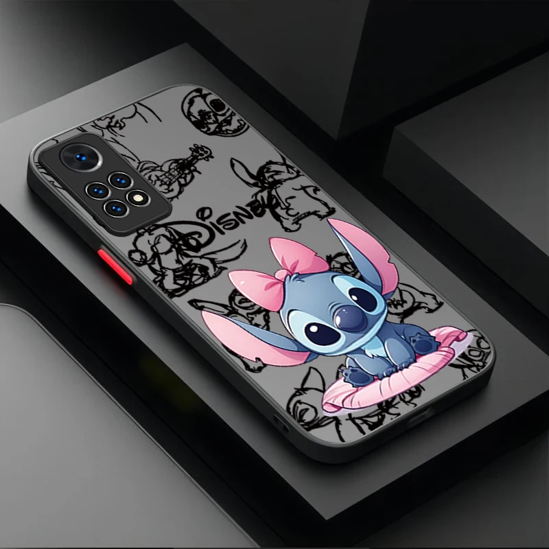 Bella Disney Stitch Custodia rigida opaca per Xiaomi Redmi Note 13 12 11 Pro Plus 4G 5G 12S 11S 10 10S 9 9S 8 13C 12C 10C Cover posteriore