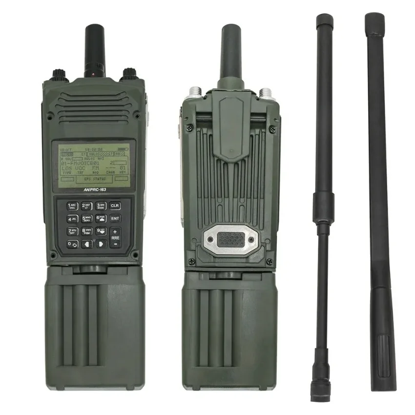 Walkie Talkie táctico militar PRC 163 no funcional modelo para U94 6 pines PTT con enchufe Ken para Walkie Talkie Baofeng UV5R/UV-82