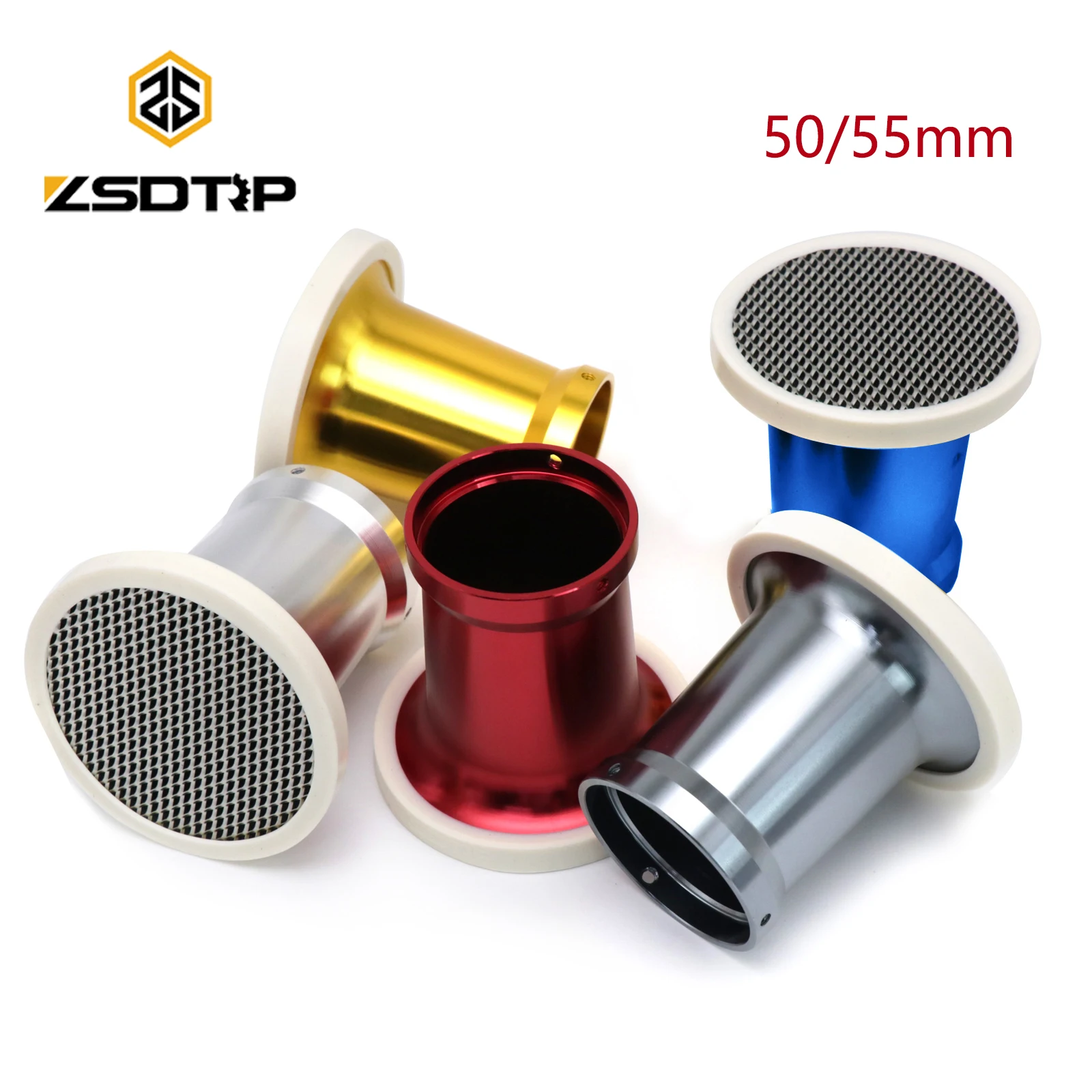 ZSDTRP 50/55mm Carburetor Velocity Stack Air Funnel Trumpet Air Filter Cup With Net For PWK 21-30mm PE 28 30 TM VM 21-30 32-34mm