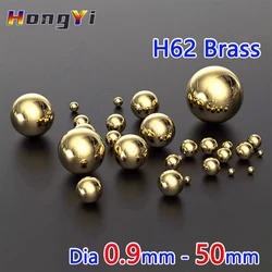 Solid H62 Brass Balls Dia 0.9 1 1.1 1.2 1.5 1.588 1.8 2 2.381 2.5 2.8 3 3.175 3.5mm to 50mm Precision Pure Copper Round Beads
