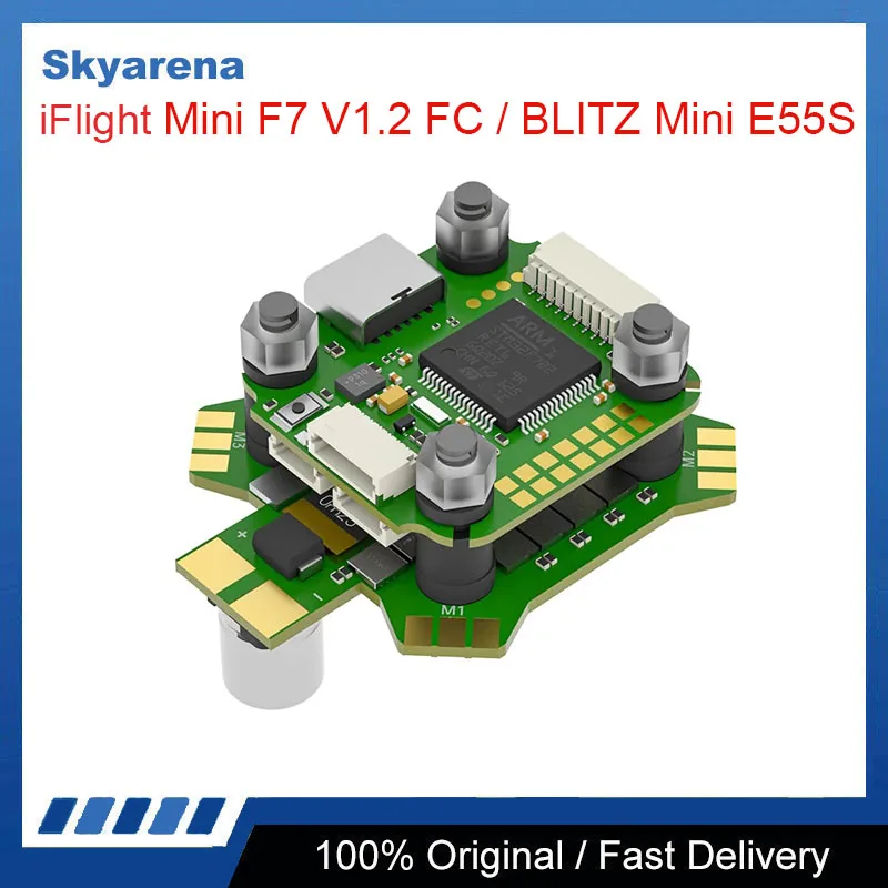 iFlight BLITZ Mini F7 Stack with BLITZ Mini F7 V1.2 Flight Controller / BLITZ Mini E55S 4-IN-1 2-6S ESC for FPV parts