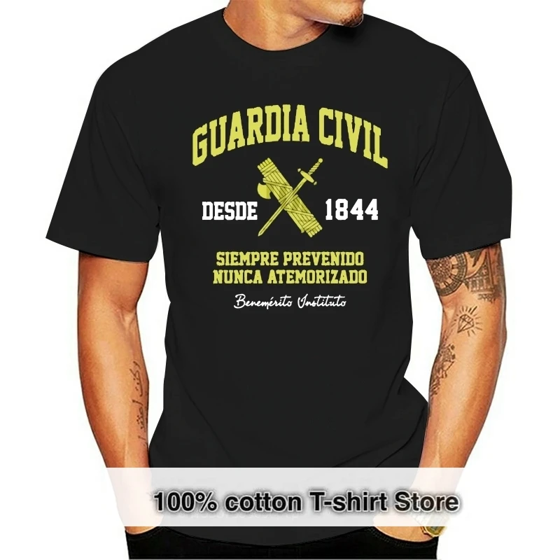 100% Cotton Customer Customization 3 Patterns 3D Print Custom T Shirt Men Guardia Civil Tshirt Clothing Summer 012602