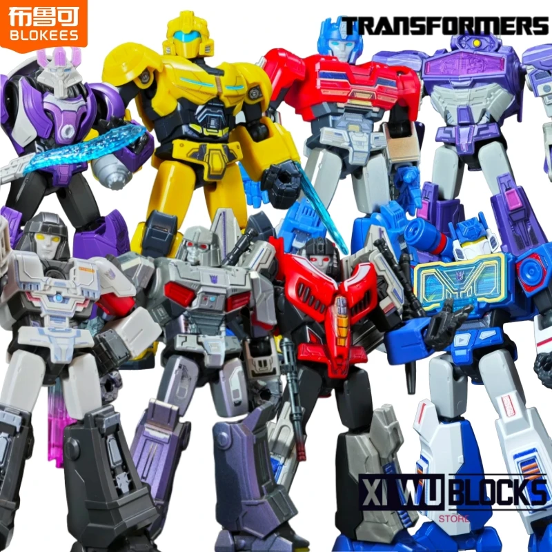 

Строительные блоки-трансформеры BLOKEES Star Edition Vol.7 Optimus Prime Megatron Alpha Trion, собранная подвижная модель, игрушка-орнамент