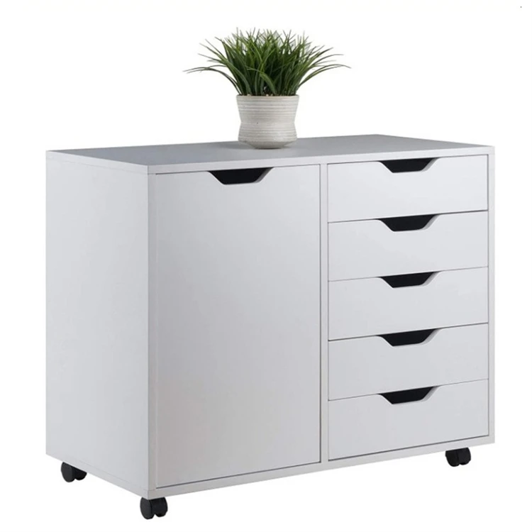 White Rolling File Cabinet Mobile Filing Cabinet 3-Drawer Lateral File Cabinet For Office