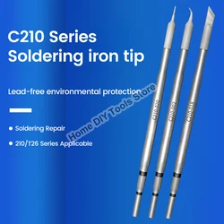 C210 Integrated Soldering Iron Tip Universal JBC Express T26 Welding Station C210 Heating Core Straight Point Bending Tool Head