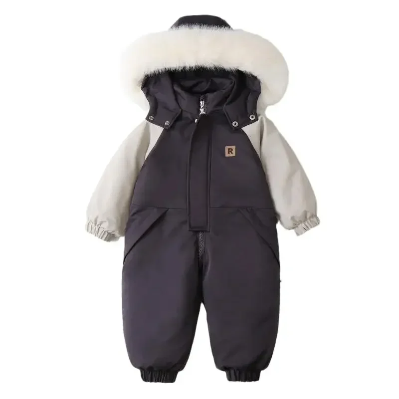 ICJAEHAO 2024 Baby Girls Romper Jumpsuit Hooded Outerwear Jumpsuits Outdoor Newborn Boys Winter Skiing Climbing Coats Snowwear